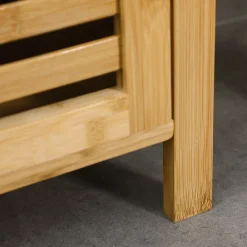Meuble Wc|ProximaX Meuble de salle de bain réglable en hauteur, meuble de salle de bain en bambou, avec deux étagères ouvertes, bois naturel