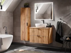 Furnidea Meuble de salle de bain suspendu sous lavabo ADEL CHÊNE 60 cm