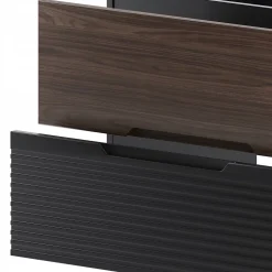 Furnidea Meuble de salle de bain sous vasque suspendu AVELLA noyer et noir 60 cm