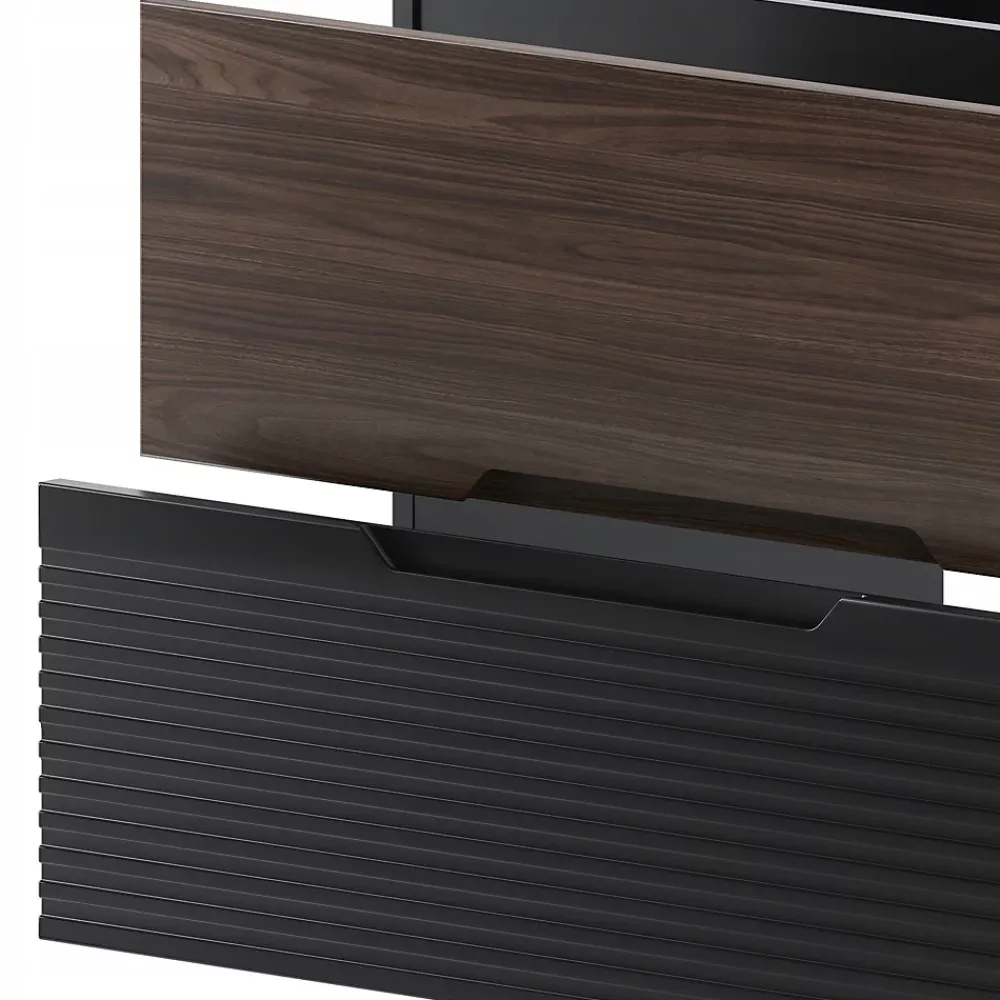 Furnidea Meuble de salle de bain sous vasque suspendu AVELLA noyer et noir 60 cm