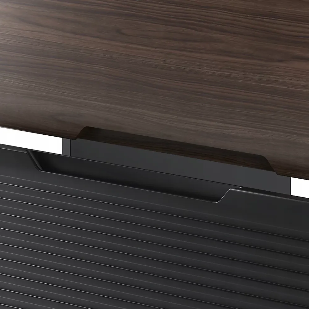Furnidea Meuble de salle de bain sous vasque suspendu AVELLA noyer et noir 60 cm