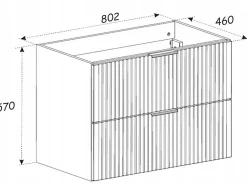 Meuble Sous Lavabo|Furnidea Meuble de salle de bain suspendu sous lavabo ADEL CACHEMIRE 80 cm