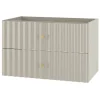 Meuble Sous Lavabo|Furnidea Meuble de salle de bain sous vasque suspendu AQUA cachemire 80 cm façades rainurées