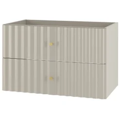 Meuble Sous Lavabo|Furnidea Meuble de salle de bain sous vasque suspendu AQUA cachemire 80 cm façades rainurées