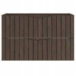 Furnidea Meuble de salle de bain sous vasque suspendu STELLA coloris noyer 80 cm façades rainurées
