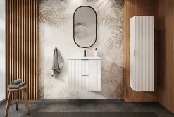 Furnidea Meuble de salle de bain suspendu sous lavabo ADEL BLANC 60 cm