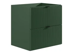 Vente-unique Meuble de salle de bain suspendu strié avec vasque à encastrer - Vert mat - 60 cm - ZEVINI