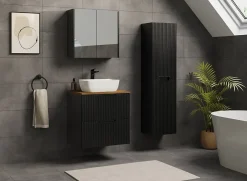 Meuble Sous Lavabo|Furnidea Meuble de salle de bain suspendu sous vasque VENA noir 60 cm