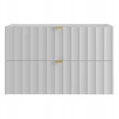 Meuble Sous Lavabo|Furnidea Meuble de salle de bain sous vasque suspendu ARCOS blanc 80 cm façades rainurées