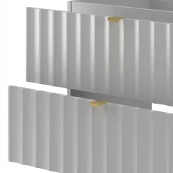 Meuble Sous Lavabo|Furnidea Meuble de salle de bain sous vasque suspendu ARCOS blanc 80 cm façades rainurées