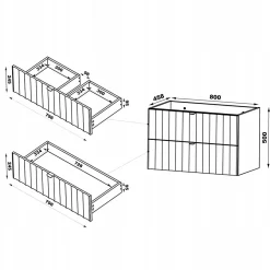 Meuble Sous Lavabo|Furnidea Meuble de salle de bain sous vasque suspendu ARCOS blanc 80 cm façades rainurées