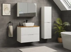 Furnidea Meuble de salle de bain suspendu sous vasque VENA blanc 80 cm