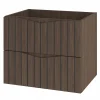 Furnidea Meuble de salle de bain sous vasque suspendu STELLA coloris noyer 60 cm façades rainurées