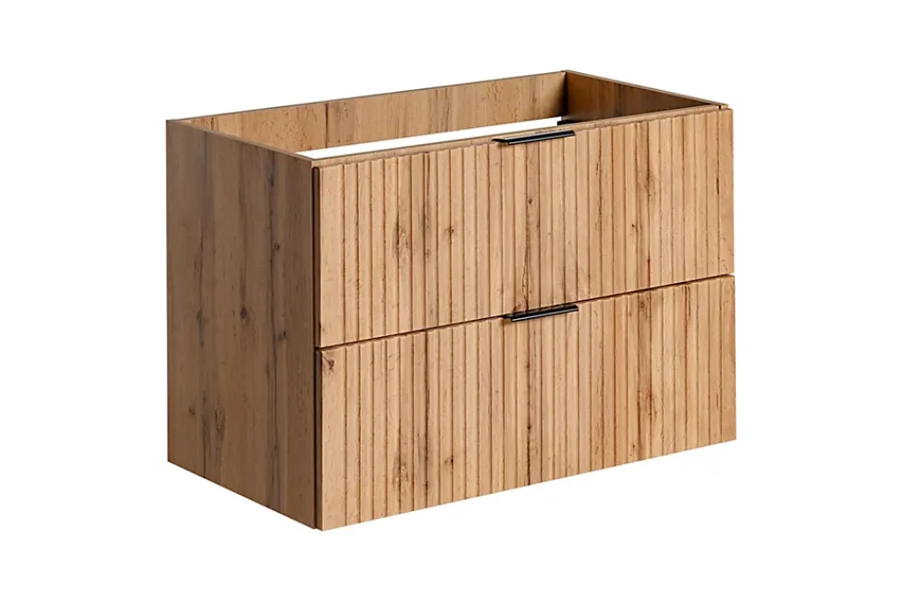 Furnidea Meuble de salle de bain suspendu sous lavabo ADEL CHÊNE 80 cm