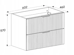 Meuble Sous Lavabo|Furnidea Meuble de salle de bain suspendu sous lavabo ADEL NOIR 60 cm