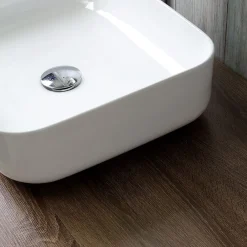 Kiamami Valentina Meuble De Salle De Bain Suspendu 120Cm, Porte Et 2 Tiroirs En Noyer Foncé, Lavabo À Poser Et Miroir 120X70 - Siena