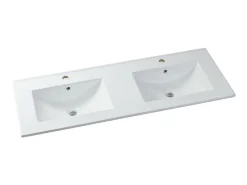Vente-unique Meuble de salle de bain suspendu strié avec vasque à encastrer - Noir - 120 cm - ZEVARA