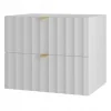 Meuble Sous Lavabo|Furnidea Meuble de salle de bain sous vasque suspendu ARCOS blanc 60 cm façades rainurées