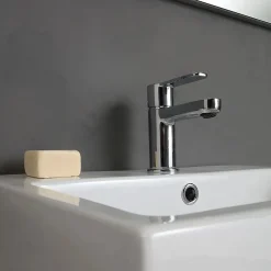 Ensemble Meuble De Salle De Bains|Kiamami Valentina Meuble De Salle De Bain Suspendu 4 Portes Chêne Naturel, Plateau Blanc, 2 Lavabos Décoratifs Et Miroir Avec Lampe - Valentina