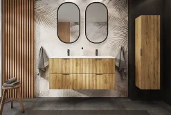 Meuble Sous-Vasque|Furnidea Meuble de salle de bain suspendu sous double vasque ADEL CHÊNE 120 cm
