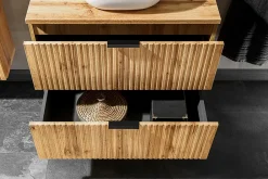 Meuble Sous-Vasque|Furnidea Meuble de salle de bain suspendu sous double vasque ADEL CHÊNE 120 cm