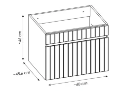 Meuble Vasque|Vente-unique Meuble de salle de bain suspendu strié blanc avec vasque ronde à poser - 60 cm - SATARA
