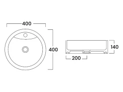 Meuble Vasque|Vente-unique Meuble de salle de bain suspendu strié blanc avec vasque ronde à poser - 60 cm - SATARA