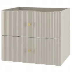 Meuble Sous Lavabo|Furnidea Meuble de salle de bain sous vasque suspendu AQUA cachemire 60 cm façades rainurées