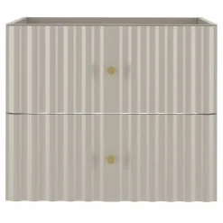 Meuble Sous Lavabo|Furnidea Meuble de salle de bain sous vasque suspendu AQUA cachemire 60 cm façades rainurées