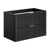 Furnidea Meuble de salle de bain suspendu sous lavabo ADEL NOIR 80 cm
