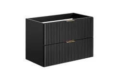 Furnidea Meuble de salle de bain suspendu sous lavabo ADEL NOIR 80 cm