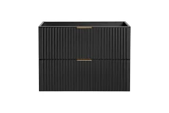 Furnidea Meuble de salle de bain suspendu sous lavabo ADEL NOIR 80 cm