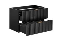 Furnidea Meuble de salle de bain suspendu sous lavabo ADEL NOIR 80 cm