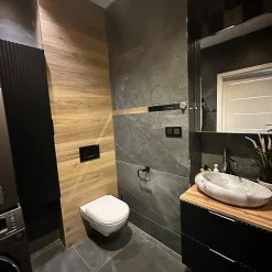 Furnidea Meuble de salle de bain suspendu sous lavabo ADEL NOIR 80 cm