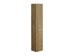 Ensemble Meuble De Salle De Bains|Vente-unique Meuble de salle de bain suspendu simple vasque avec colonne de rangement - Coloris naturel clair - 80 cm - KAYLA