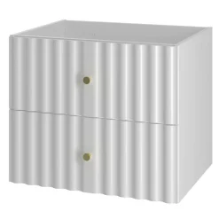 Meuble Sous Lavabo|Furnidea Meuble de salle de bain sous vasque suspendu AQUA blanc 60 cm façades rainurées