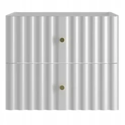 Meuble Sous Lavabo|Furnidea Meuble de salle de bain sous vasque suspendu AQUA blanc 60 cm façades rainurées
