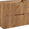 Furnidea Meuble de salle de bain suspendu sous vasque VENA chêne 80 cm