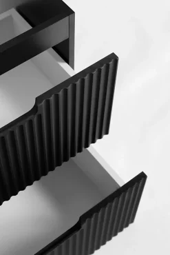 Meuble Sous Lavabo|Furnidea Meuble de salle de bain suspendu sous vasque VENA noir 80 cm
