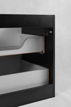Meuble Sous Lavabo|Furnidea Meuble de salle de bain suspendu sous vasque VENA noir 80 cm