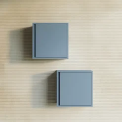 Armoire De Salle De Bains|Kiamami Valentina Meuble De Salle De Bain Suspendu En Forme De Cube De 39 Cm Avec Porte Mate Bleu Ciel - Monaco