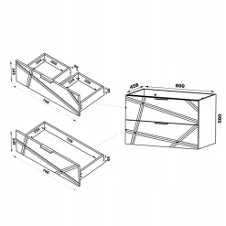 Meuble Sous Lavabo|Furnidea Meuble de salle de bain sous vasque suspendu RADOM 80 cm blanc mat