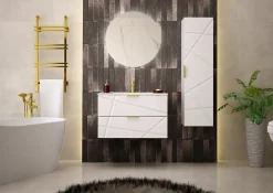 Meuble Sous Lavabo|Furnidea Meuble de salle de bain sous vasque suspendu RADOM 80 cm blanc mat