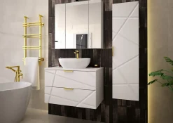 Meuble Sous Lavabo|Furnidea Meuble de salle de bain sous vasque suspendu RADOM 80 cm blanc mat