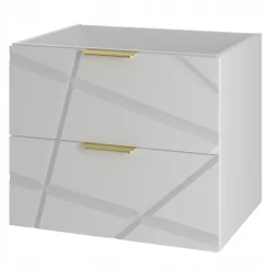 Furnidea Meuble de salle de bain sous vasque suspendu RADOM 60 cm blanc mat