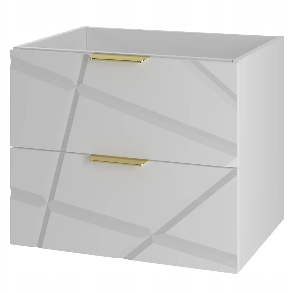 Furnidea Meuble de salle de bain sous vasque suspendu RADOM 60 cm blanc mat