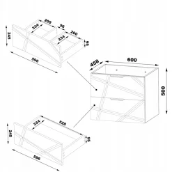 Furnidea Meuble de salle de bain sous vasque suspendu RADOM 60 cm blanc mat