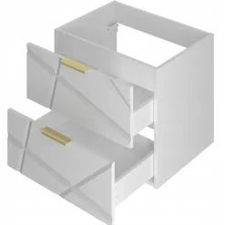 Furnidea Meuble de salle de bain sous vasque suspendu RADOM 60 cm blanc mat