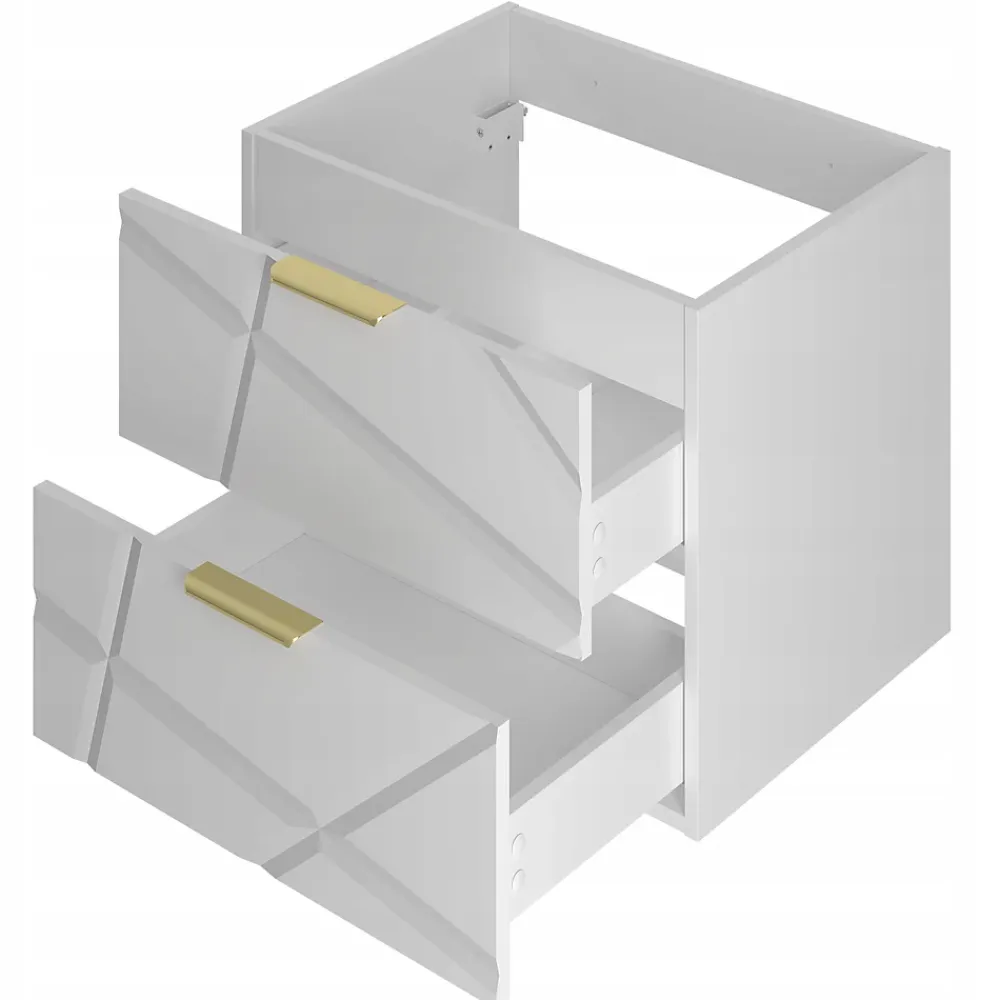 Furnidea Meuble de salle de bain sous vasque suspendu RADOM 60 cm blanc mat