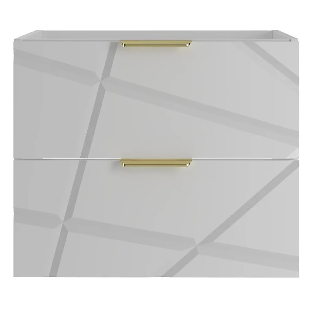 Furnidea Meuble de salle de bain sous vasque suspendu RADOM 60 cm blanc mat